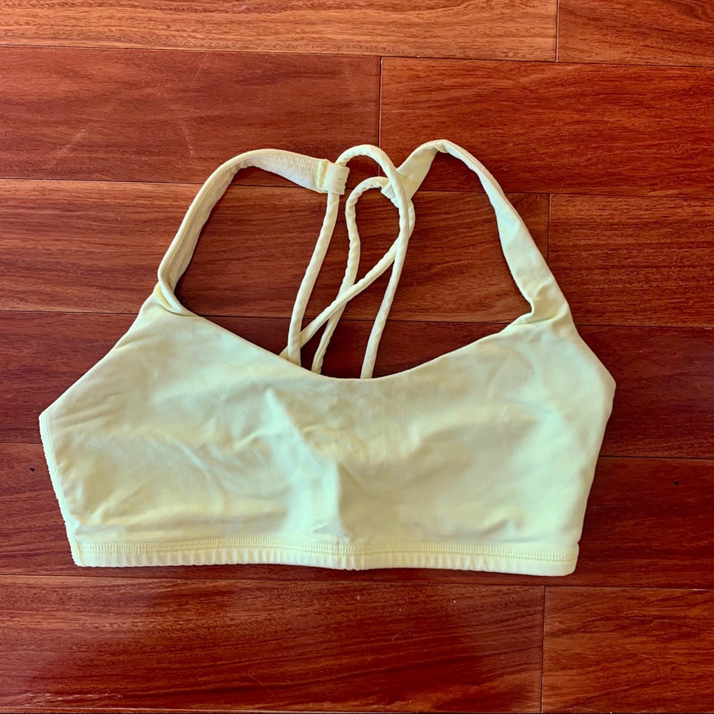 lululemon free to be bra in mellow yellow size 4